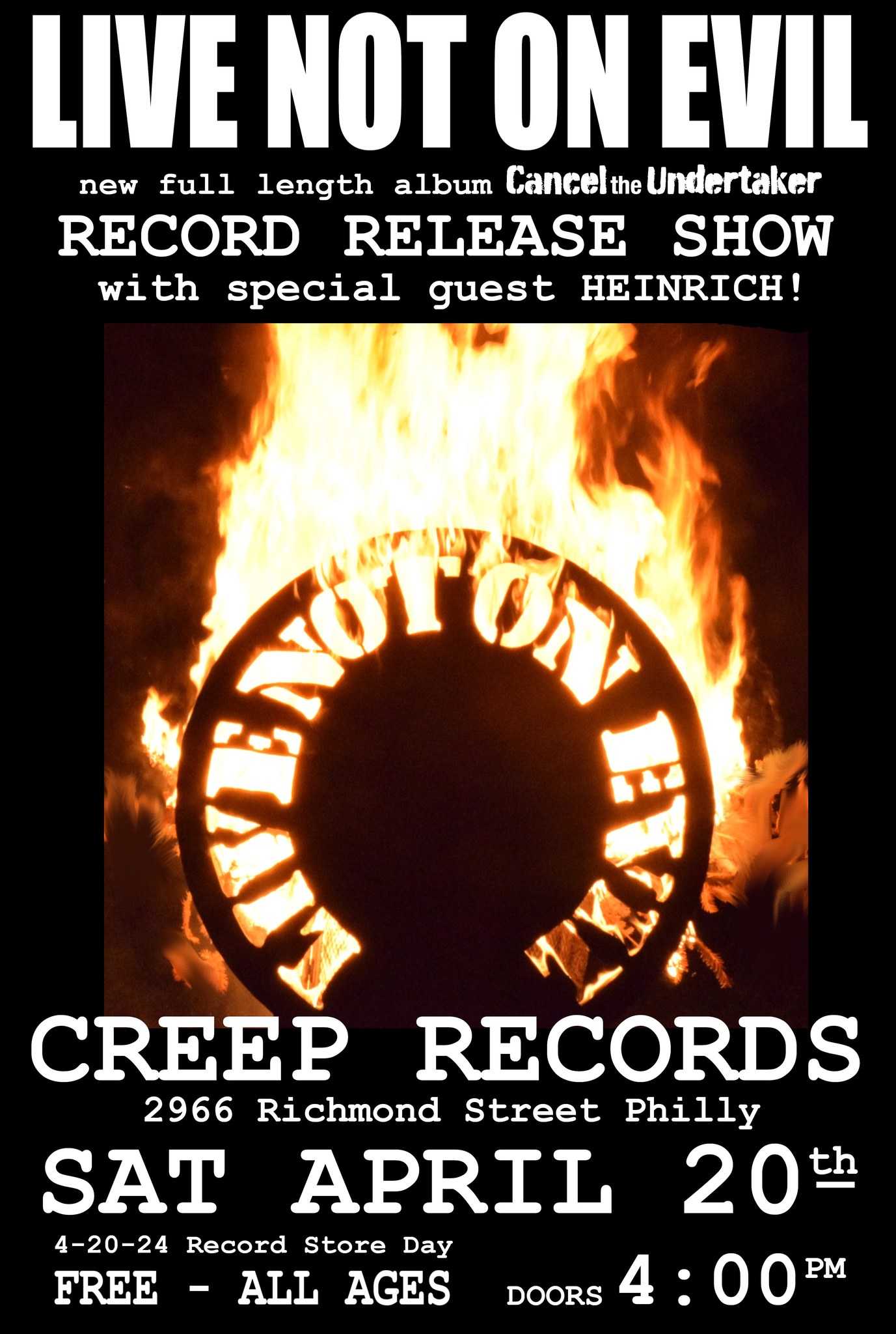 Live Not On Evil Record Release Show