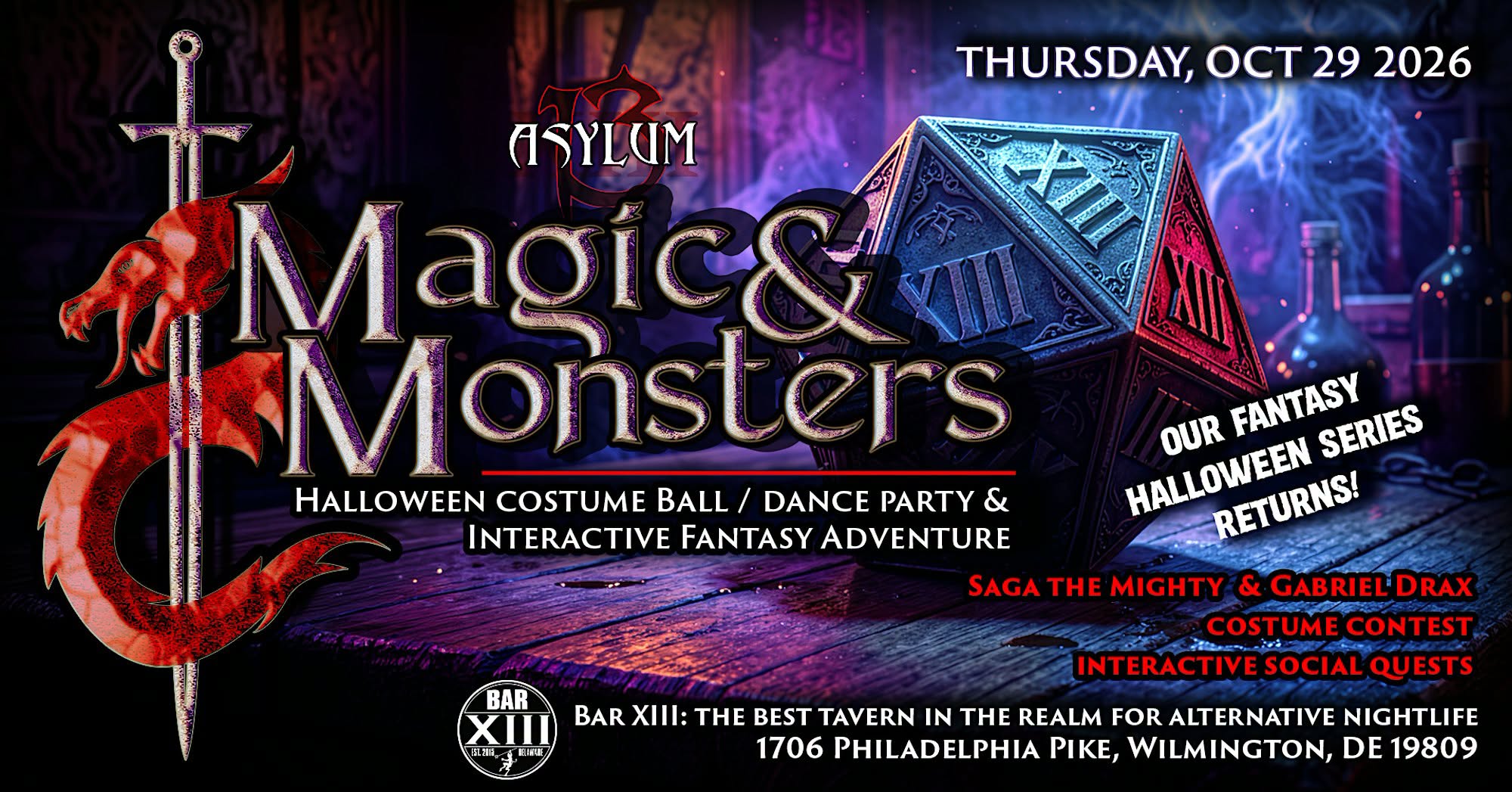 Asylum 13's Magic & Monsters 2026: A High Fantasy Costume Ball